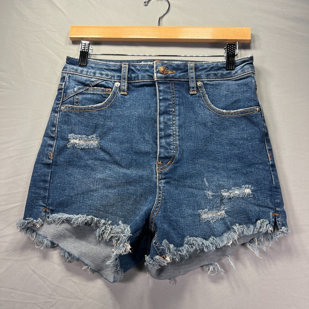 We The Free Shorts Womens 28 Twenty Eight Crvy Curvy Blue Jean Cut Off Summer